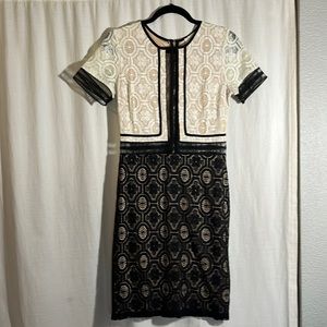 Mystic•Los Angeles Black & White Lace Dress, fits like 2/XS